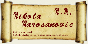 Nikola Marošanović vizit kartica